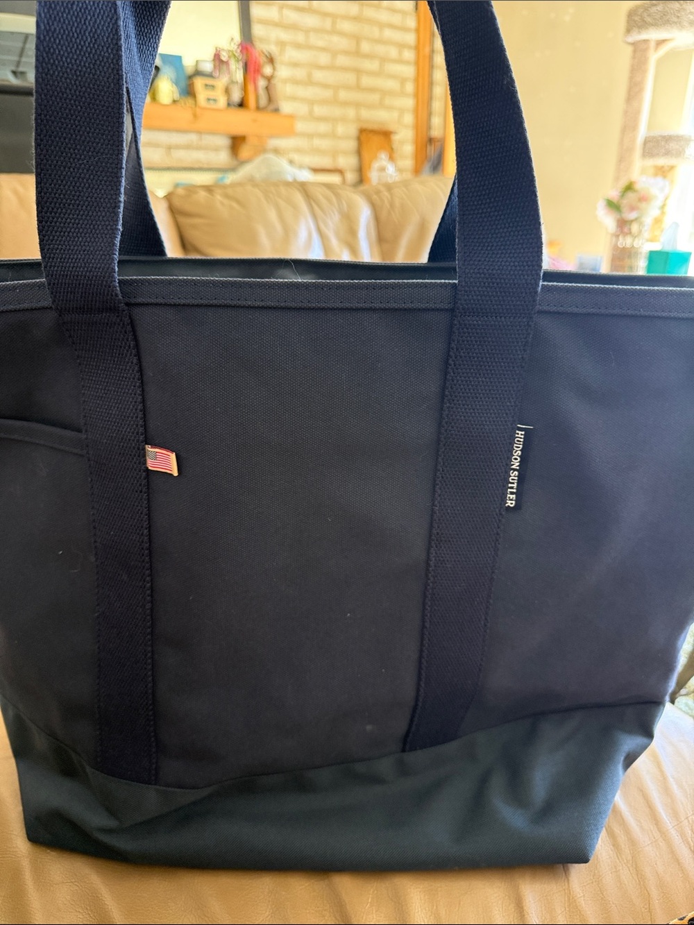 Hudson Sutler Navy Two-Tone Canvas Tote USGA